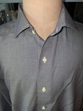 Men's Brooks Brothers Shirt 16 1/2 - 2/3 Regent Long Sleeve Shirt Houndstooth